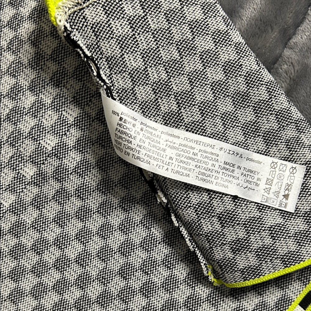 Zara Black and White Checkered Top with Neon Accents - Picture 7 of 8